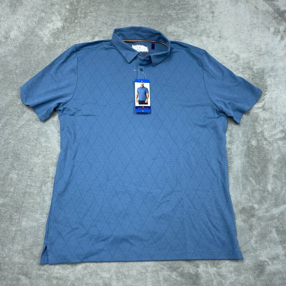 Modern Ambition Blue Polo Shirt Men’s L Moisture Wicking Stretch a1315